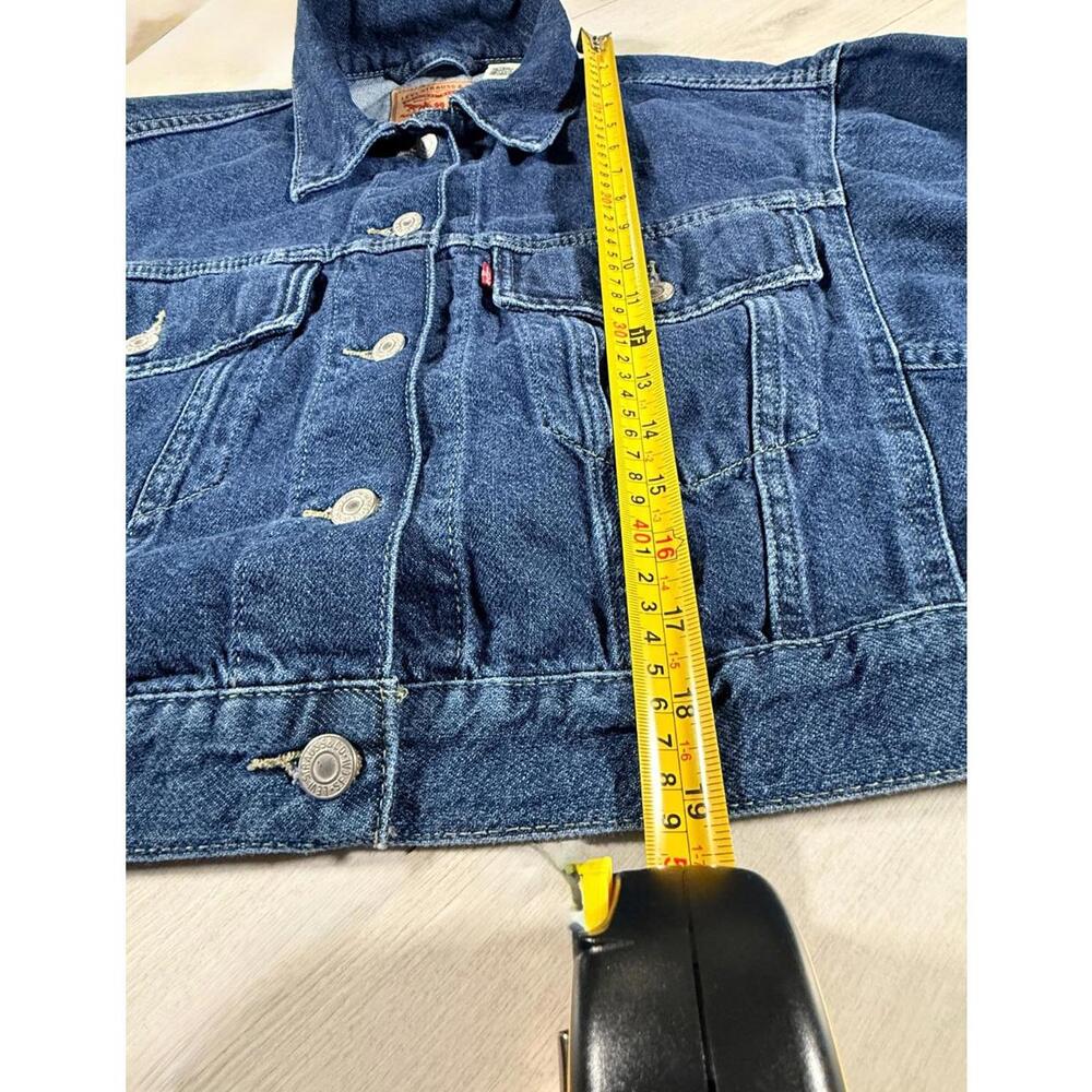 Levi's Women's  Shrunken ' 90s Trucker Jacket Dark Blue Size Small - Picture 10 of 11